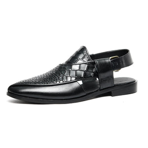 Black Crocodile Leather Peshawari